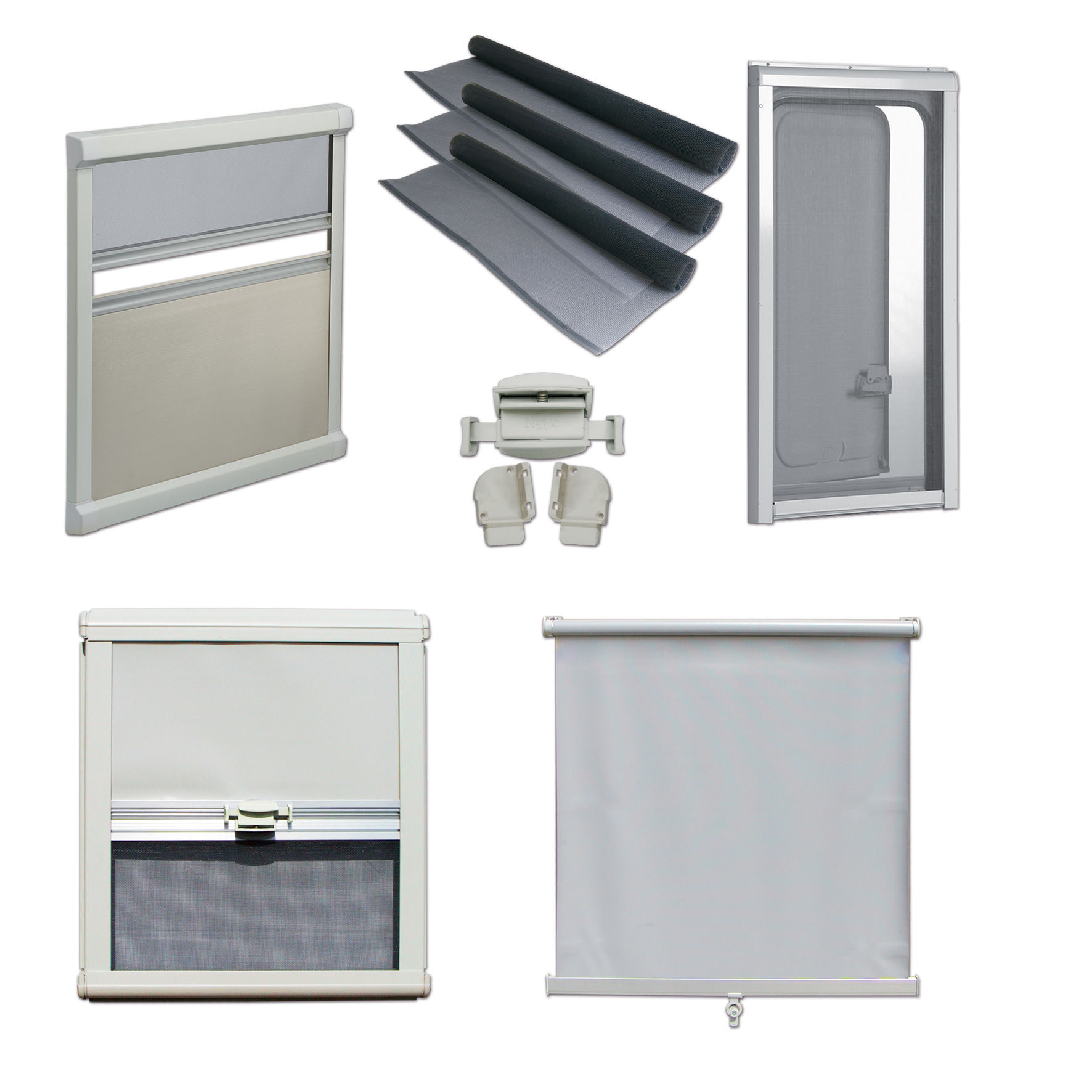 Rollläden und Moskitonetze